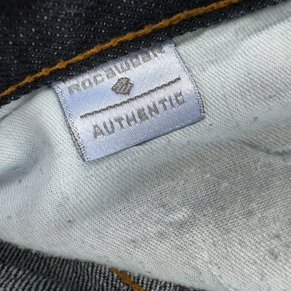 VTG Rocawear Baggy Blue Denim Jeans Men's 42x33 Wide Leg Loose Fit Hip Hop Y2K‎